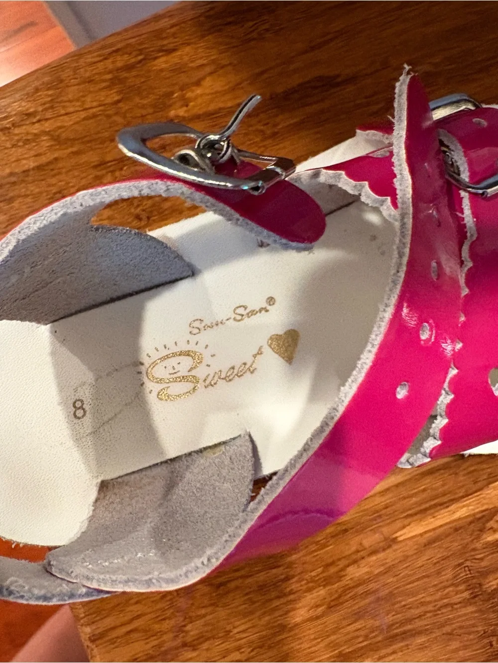 Salt Water Sandals by Hoy Bright Pink Heart Cutout Girls' Sandals